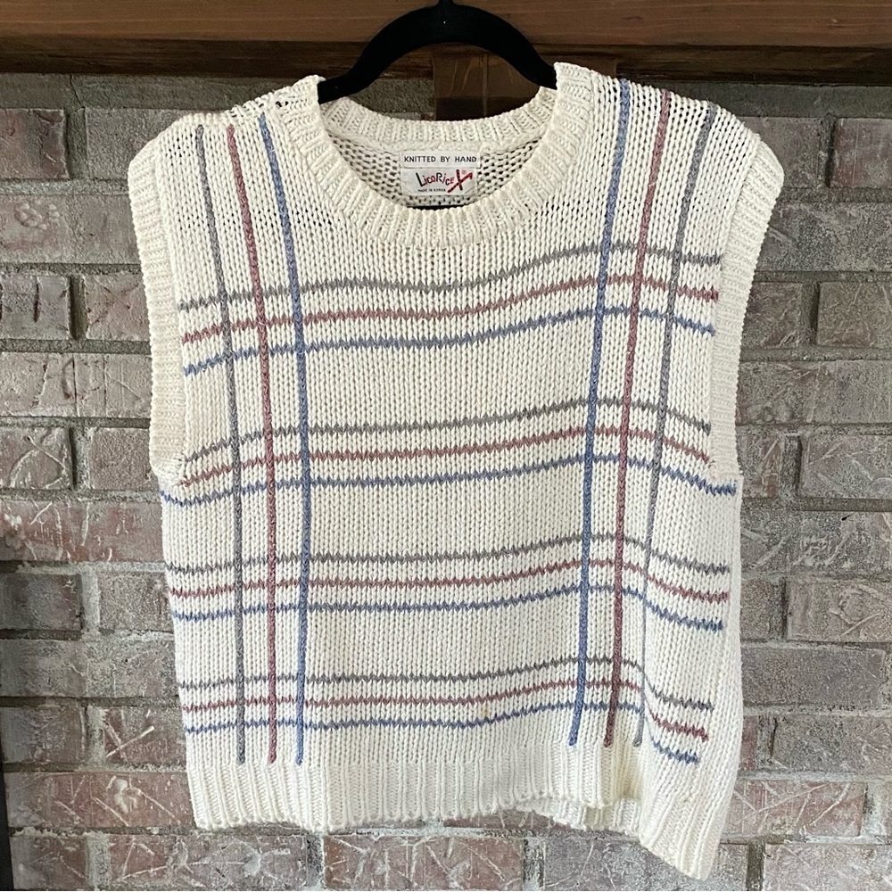Vintage Licorice Hand Knit Sweater Vest